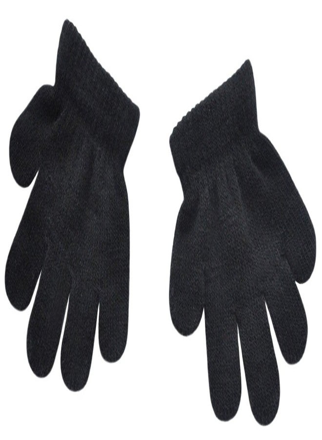 BaiX Toddler Boys and Girls Winter Knitted Writing Gloves, 1-3 Years Old, Black - Image 2